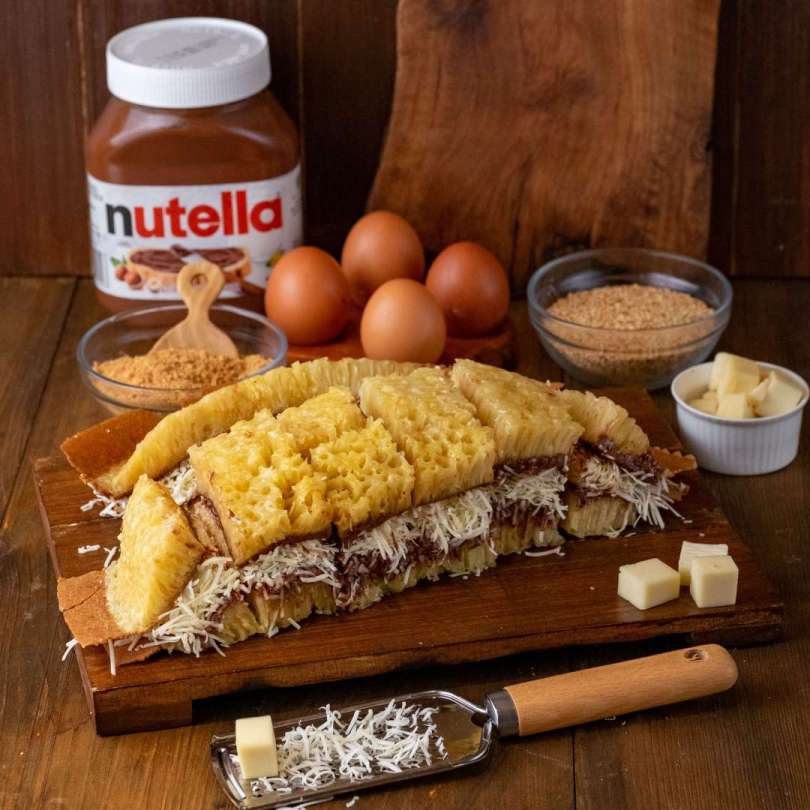 Nutella Cheese Upside Down Pancake