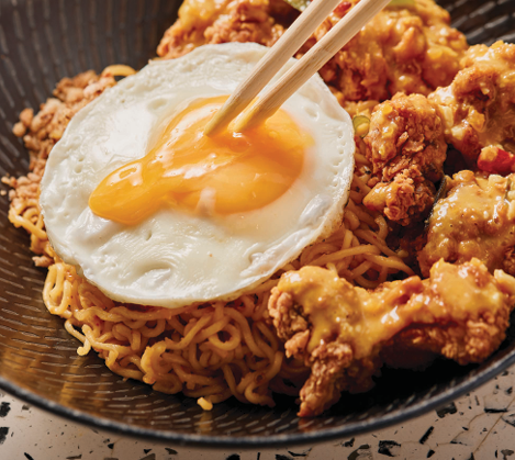 Salted Egg Chicken Mie Goreng