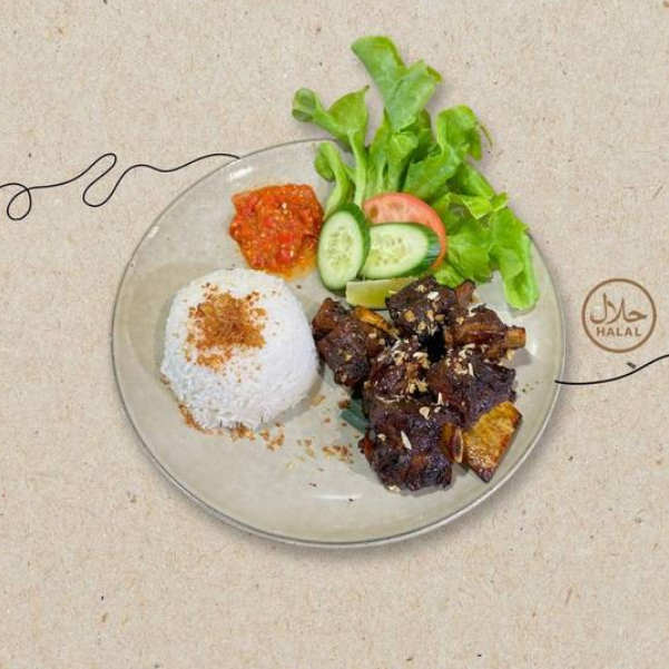 Nasi Iga Bakar Sambal Lombok / Rice with Grilled Beef Rib and Chilli