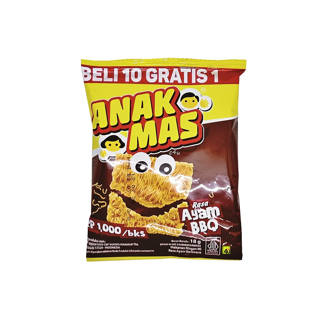 Anak Mas Dried Noodles Snack Chicken BBQ 10 X 18 Gr