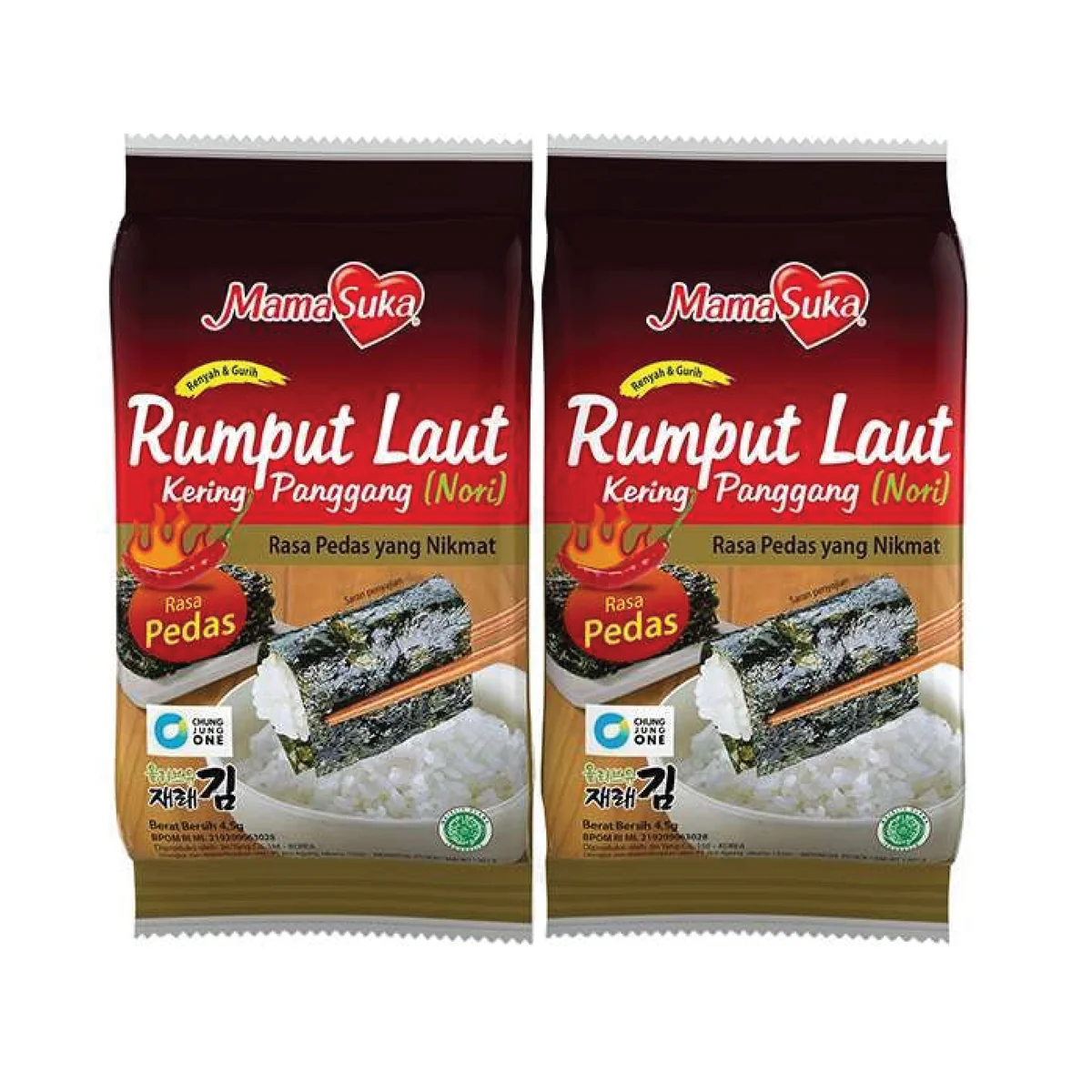 Mamasuka Spicy Seaweed 2 X 4Gr