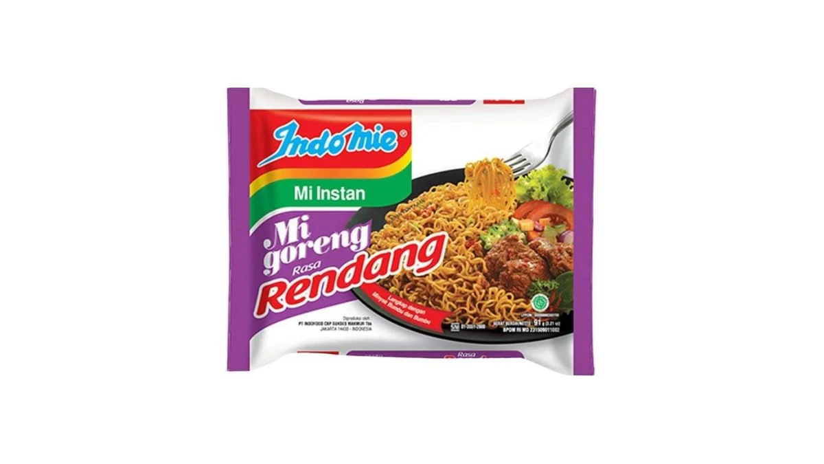 Indomie Instant Fried Noodles Rendang 91 Gr