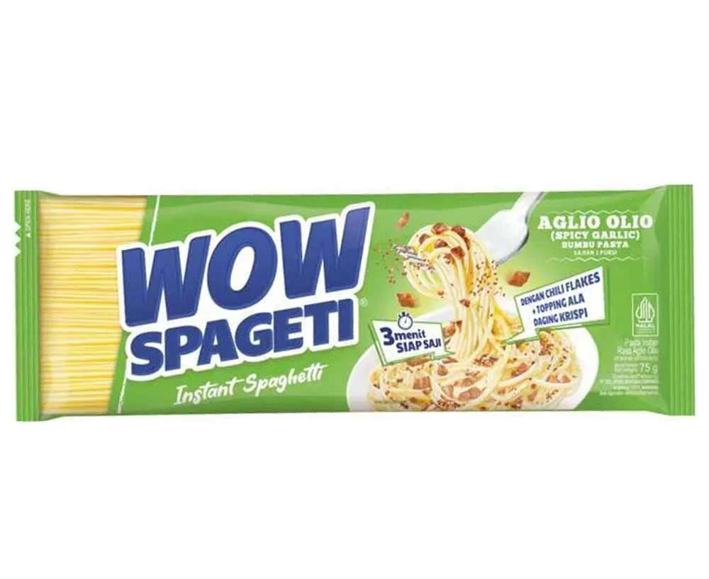 WOW Spaghetti Instant Spaghetti Aglio Olio 75 Gr
