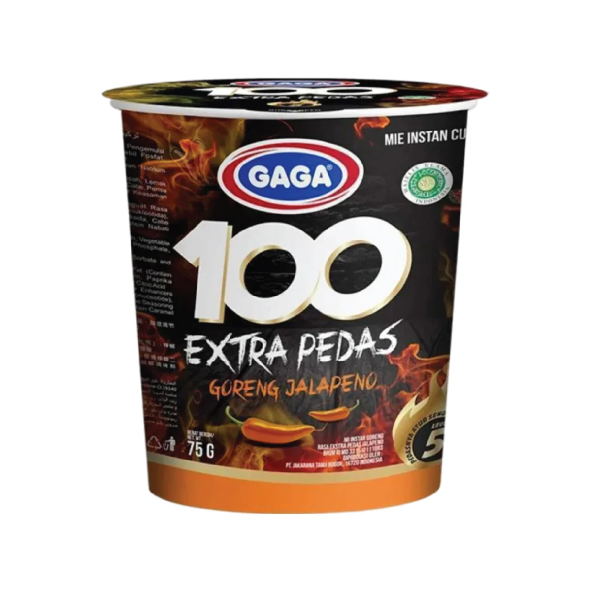 Gaga Cup Xtra Spicy Fried Jalapeno 75 Gr