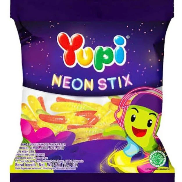 Yupi Neon Stix Mini Bag 45Gr
