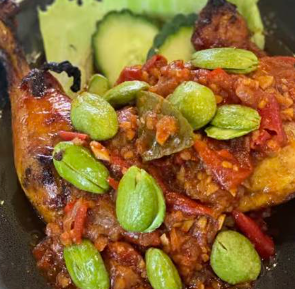 Ayam Bakar Sambal Pete and Nasi