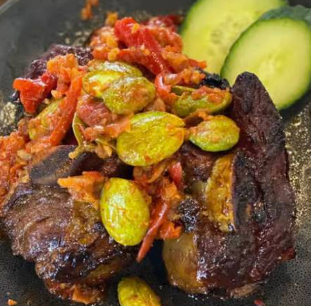 Iga Bakar Sambal Pete and Nasi