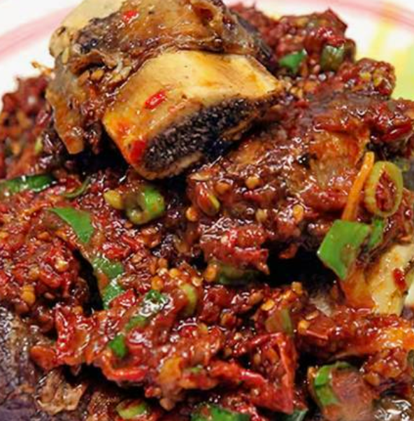 Iga Bakar Sambal Woku and Nasi