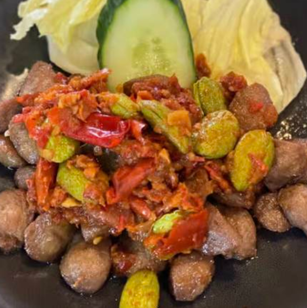 Bakwan Sambal Pete and Nasi