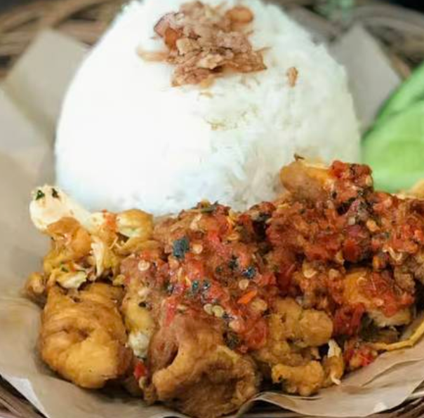 Ayam Geprek and Nasi