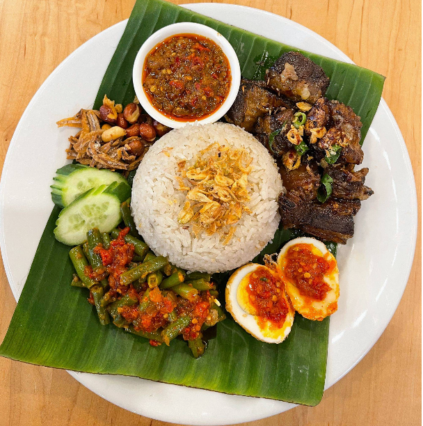 Nasi Uduk Iga Bakar/ Coconut Rice with grilled beef ribs