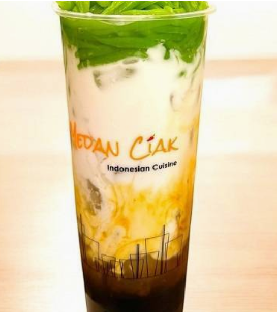 Ice Cendol (pandan rice flour jelly in coconut milk and palm sugar)