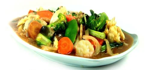 Capcay Goreng (Stir-Fried Mix Vegetables with Chicken & Meats)