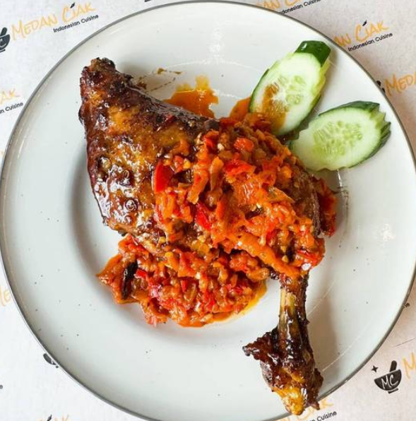 Ayam Bakar Sambal Balado (1/4 grilled chicken in red sambal)