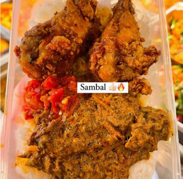 Nasi + Rendang Sapi + Mini Drumstick (2 Choices)