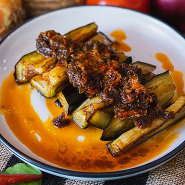 Fried Eggplant with Balinese Sauce (V)