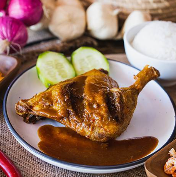 Fried Duck with Rujak Sauce