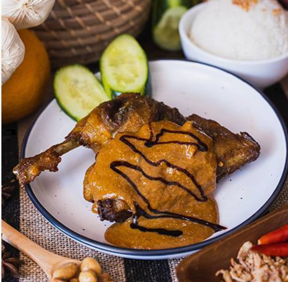 Fried Duck with Peanut Sauce