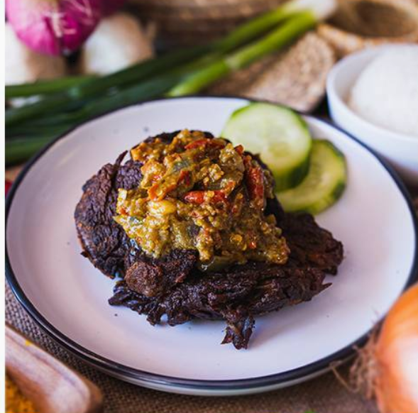 Fried Steak with Betutu Chilli Sauce