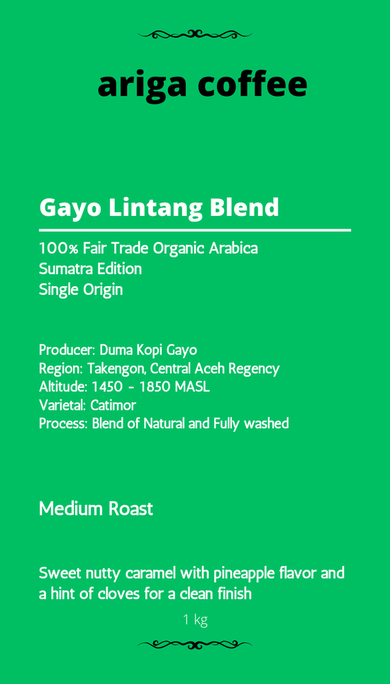 Ariga Gayo Single Origin Lintang Blend 250gr