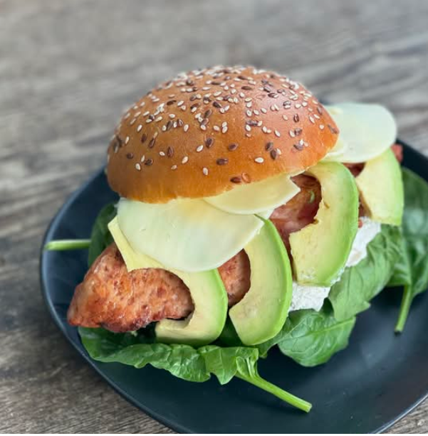 Chicken Cheese Bacon Avo Roll, Toasted