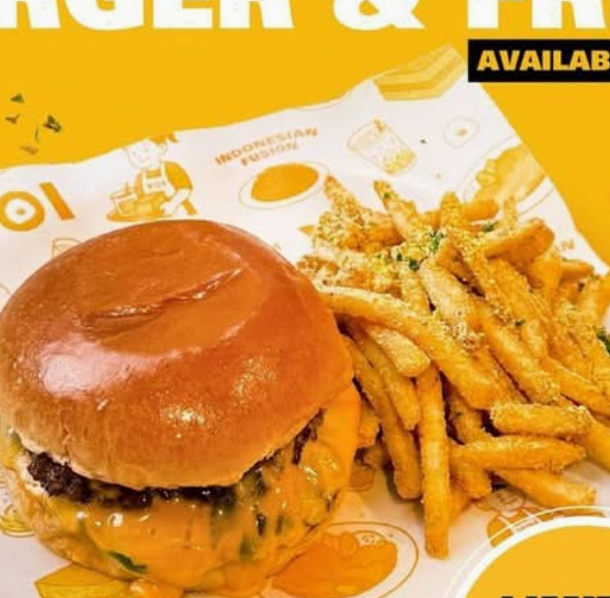 Burger Salted egg Fries